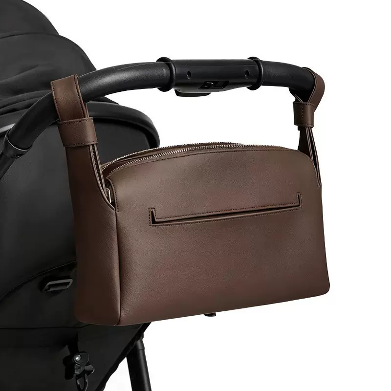 定制皮革妈咪包新款推车挂袋奶瓶袋尿布垫收纳包女士手拿包