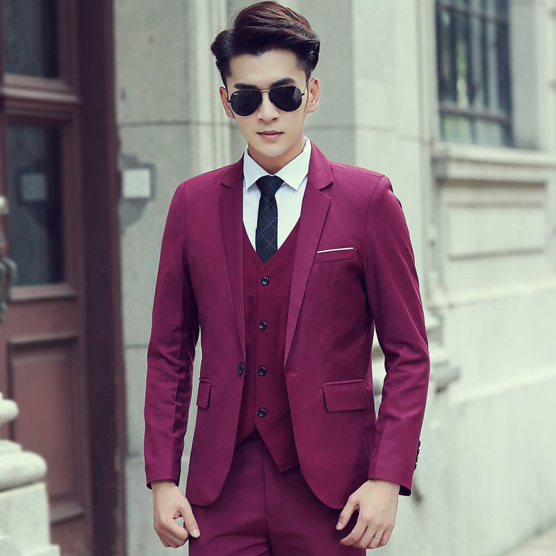Traje traje de los hombres slim fit traje de negocios traje de tres piezas de los hombres traje de trabajo vestido de boda graduación dama de honor
