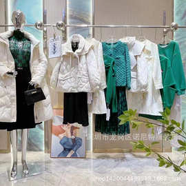 哈祥喜系列货2023秋冬杭州轻奢高端羽绒服+毛衣双面呢外套连衣裙