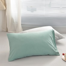 混搭纯色绿色水洗棉枕套一对装48*74cm 简约橙色磨毛单双人枕头套