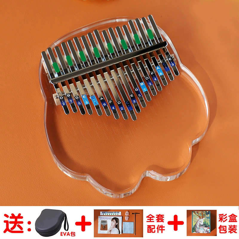 Thumb Kalimba (Kalinba) 17- or 21-Note Transparent Crystal, Beginner Finger Piano