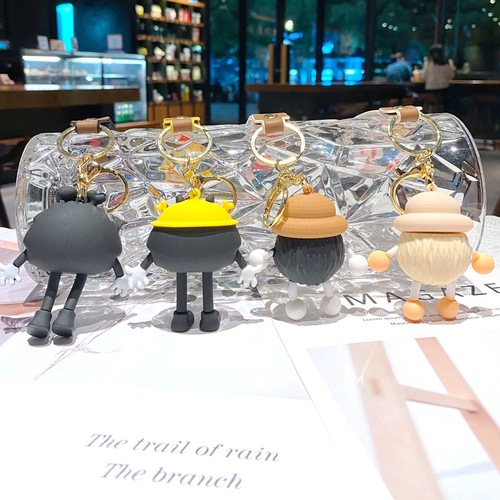 Anime Cartoon Spirited Away Black Coal Ball Spirit Keychain Cute Ornament Car Keychain Wholesale