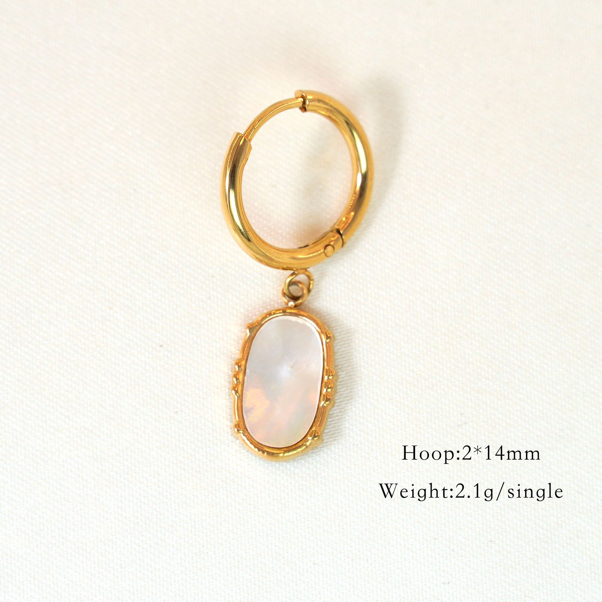 8g Weight PVD Coated Gold Plating Process 304 Stainless Steel Ear Needle Material Charm Sleeper Hoop Earrings, Drop Earrings Classification 1 Piece Quantity Daily, Date Occasion natural stone, Titanium Steel Material Printing, Round, Sun Pattern All Seasons Season Women's Gender Polished Finish Elegant Style 1 Piece Elegant Printing Round Sun Natural Stone Titanium Steel PVD Coated Charm Sleeper Hoop Earrings Drop Earrings 23