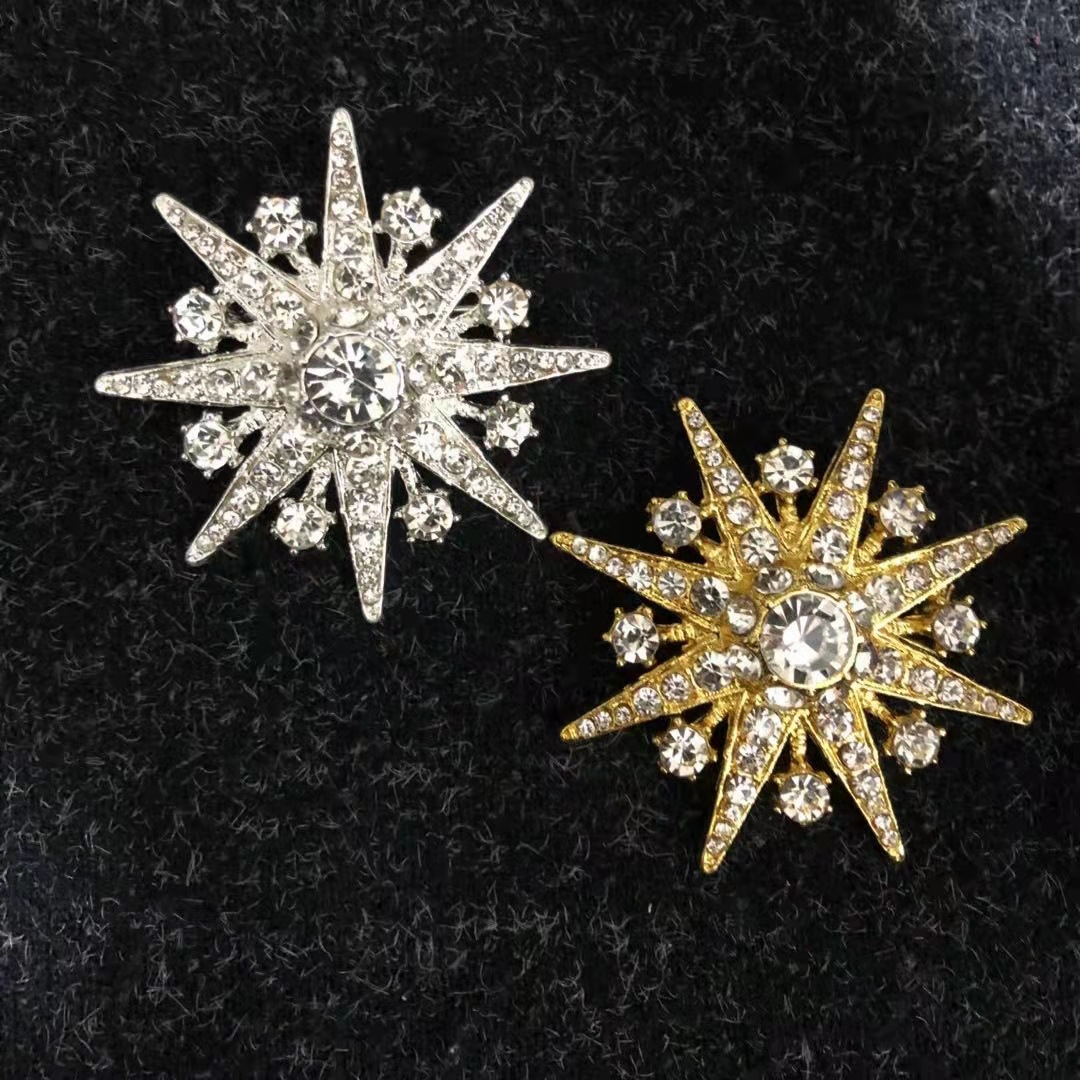 Luxuriöse, hochwertige Brosche mit achtzackigem Stern, trendige, geometrische Anti-Expositions-Kleidungsaccessoires, Amas-Anstecknadel_voghion.com