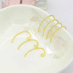 14K包金保色批花耳鈎法式純銅鍍18K金9字麻花耳鈎DIY耳環配件 a06