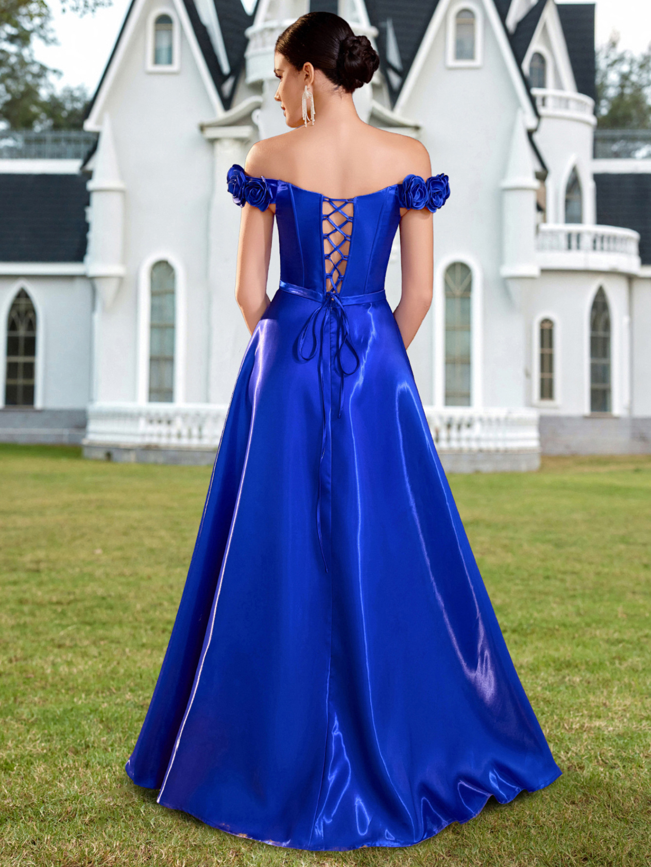 Transfronterizo Amazon nuevo temperamento top de tubo vestido brillante fiesta de lujo ligero reunión de damas vestido de noche elegante
