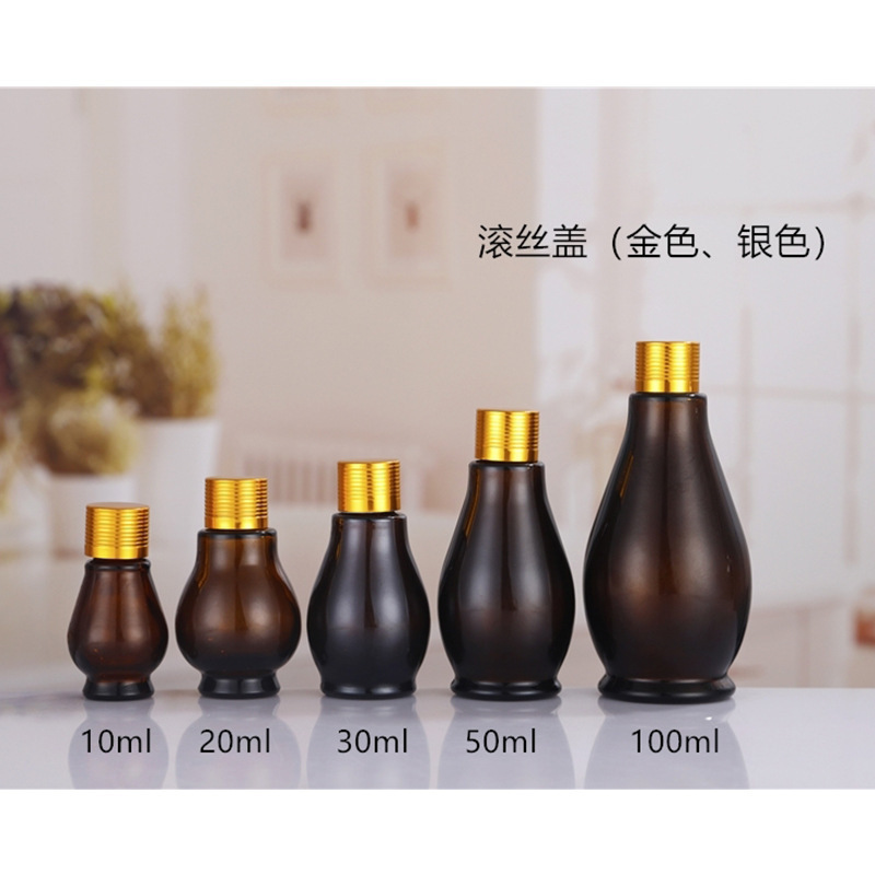 卸売 20 ミリリットルサンプル茶色のシングルおよびダブルひょうたんエッセンシャル オイル ボトル スプレー ローション詰め替えボトル空ボトル複数仕様在庫あり|undefined
