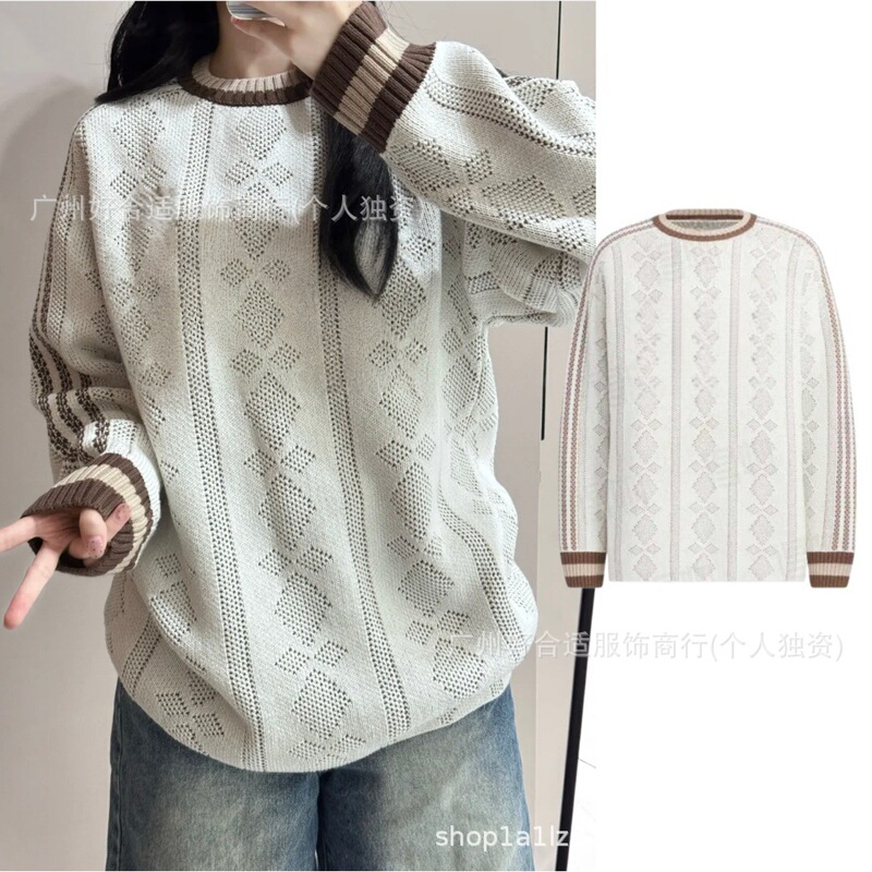 Korean Round Neck Versatile Sweater Autumn and Winter Knitted Long-Sleeved Warm Casual New Style for Men and Women