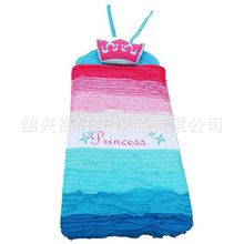 外贸货源渐变彩虹卡通儿童睡袋立体造型宝宝幼儿园午睡盖毯防踢被