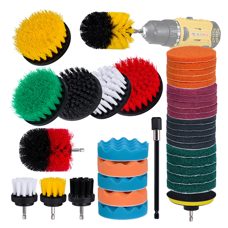 Detalles de la cabeza de cepillo eléctrico de taladro eléctrico de Amazon para lavar el juego de cepillos para coche, limpiar el buje del coche, limpiar el cepillo de la herramienta para coche, lavar el cepillo de herramientas para coche