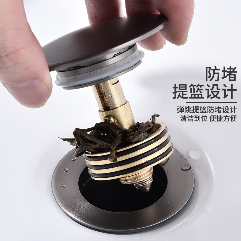 Cuenca escurridor lavabo cubierta grande rebote con desbordamiento agujero cesta baño desodorante escurridor XSQ2301