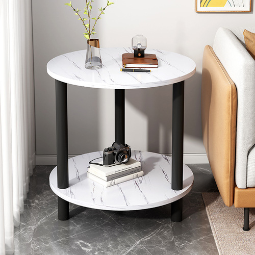 Side table double-layer sofa simple small apartment simple square table bedroom coffee table small table living room mini storage rack