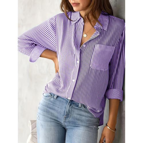 European and American women's clothing on Wishebay: Loose-fit, casual long-sleeve shirt for women