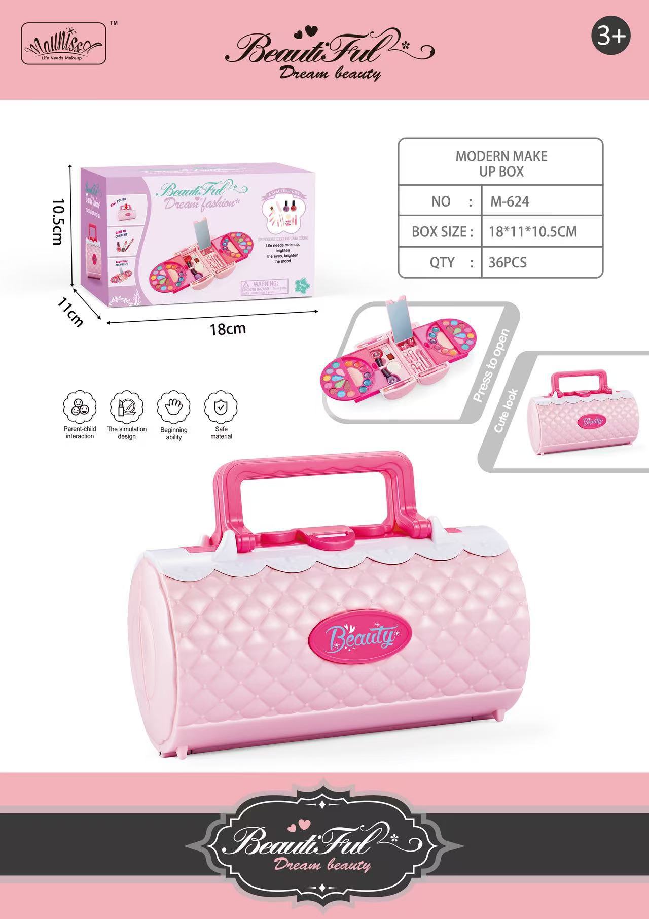 Conjunto de cosméticos transfronterizos para niñas y niños, maleta lavable, esmalte de uñas de simulación, juguetes de maquillaje para jugar a las casitas de princesa