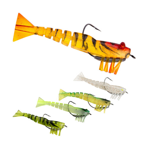 9.5cm8.5g soft shrimp lure, simulated bamboo shrimp multi-jointed shrimp fake bait with hook, soft bait, soft shrimp fake bait, fishing gear