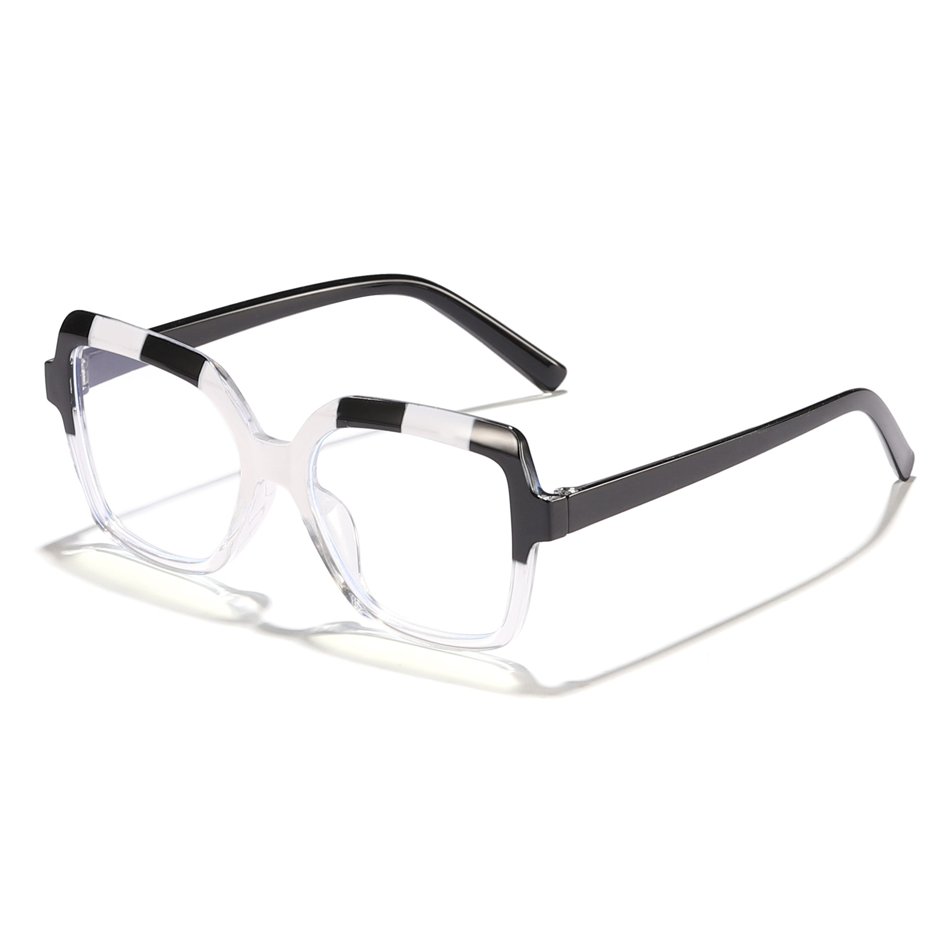 Espejo plano cuadrado de contraste de color europeo y americano transfronterizo, gafas de marco anti-azul de moda