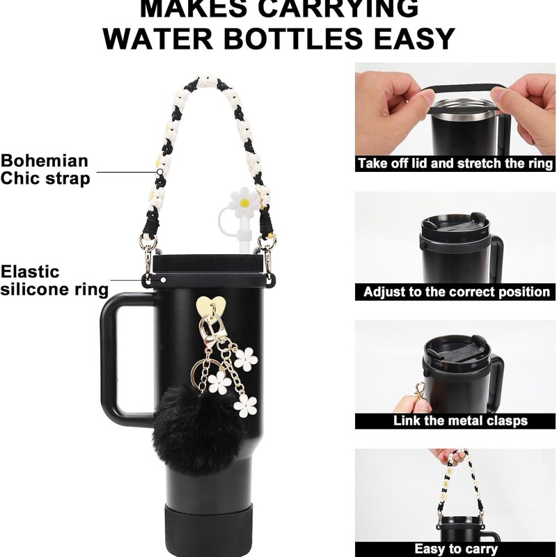 新品Stanley冰霸杯套环便携手提绳杯套硅胶杯环束口环瓶口环批发|undefined