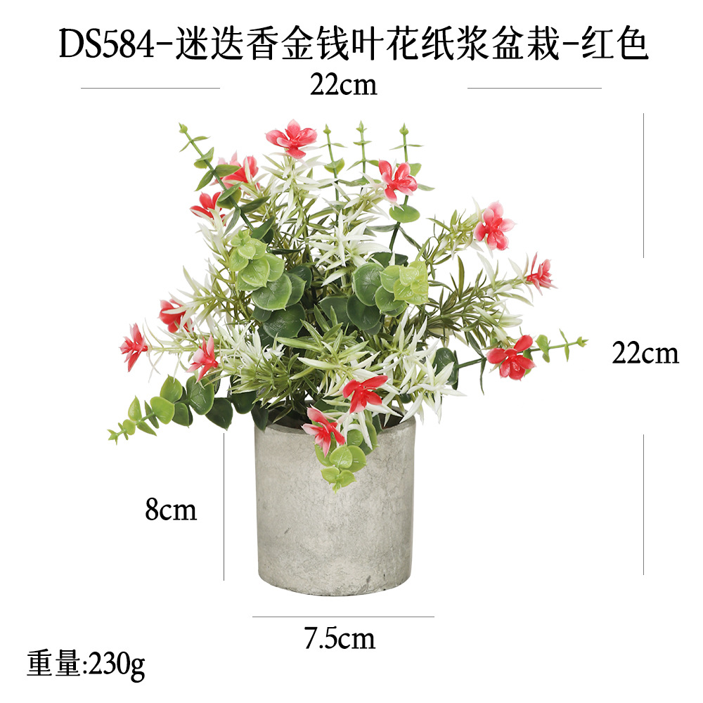 Más de 240 combinaciones populares de macetas con plantas verdes artificiales, decoraciones para el hogar, flores artificiales, bonsáis cilíndricos de pulpa de papel.