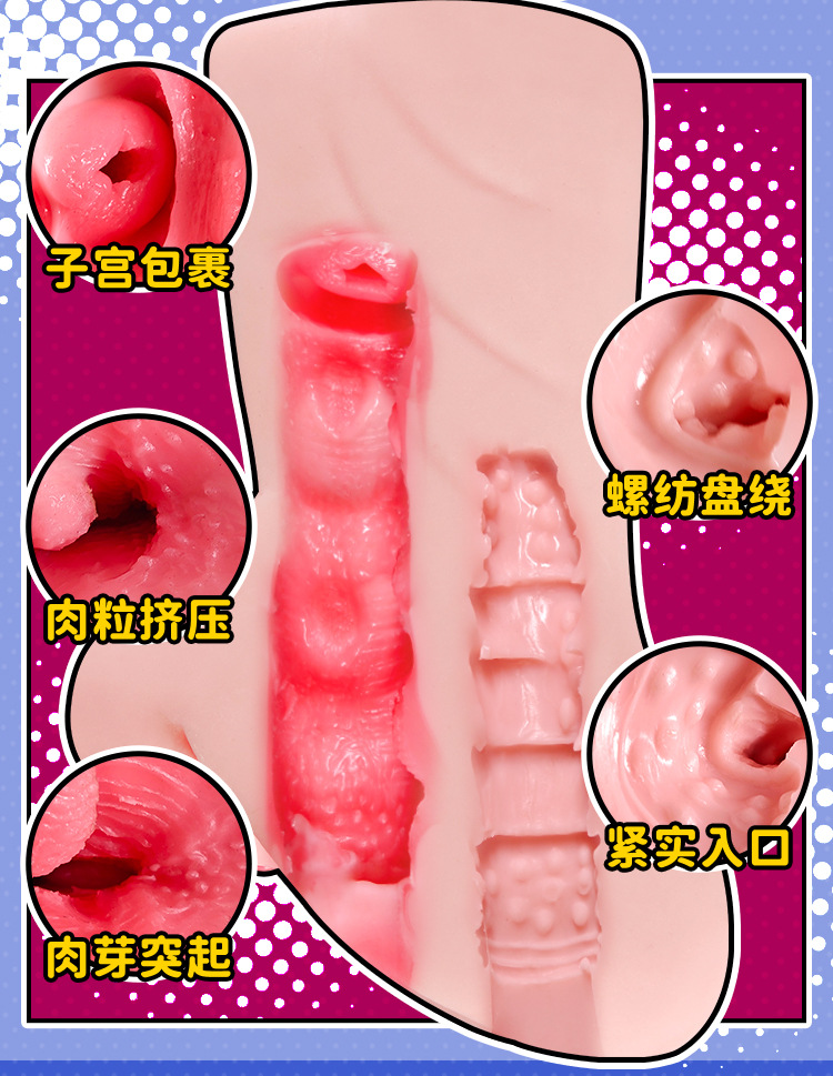 Jiuai Four Seasons Male Masturbator, TPE Manual Airplane Cup, Flesh Tone — detail image 25