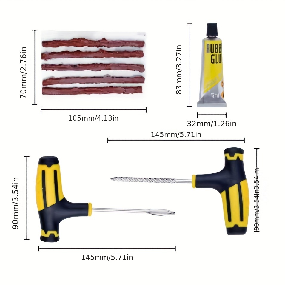 Tire puncture repair without removing the tire, car emergency tire repair kit for quick fix