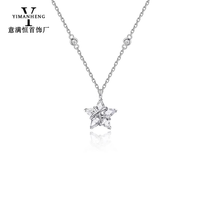 s925 スターリングシルバーのアンドロメダネックレス女性のライト高級ニッチハイエンド鎖骨チェーンバレンタインデーのギフトガールフレンドギフト|undefined