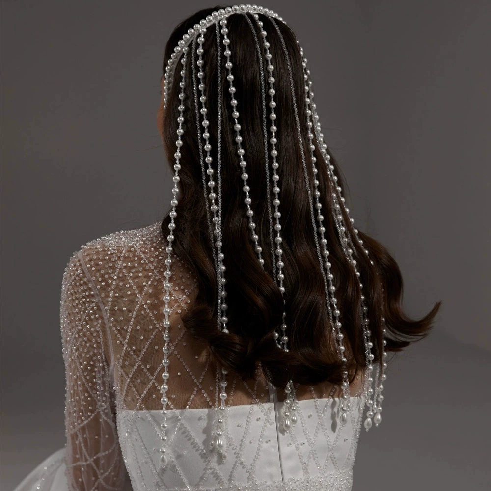 Трансграничные новые свадебные свадебные длинные кисточки обручи для волос