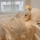 Fairy Ruffled Cotton Four-piece Set Skin-friendly Girl's Fresh Cotton Quilt Cover Floral Pastoral Bed Skirt Bedding