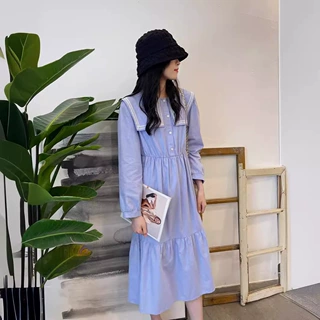 亲子装长袖连衣裙2023秋季新款纯棉收腰显瘦女童母女裙子洋气