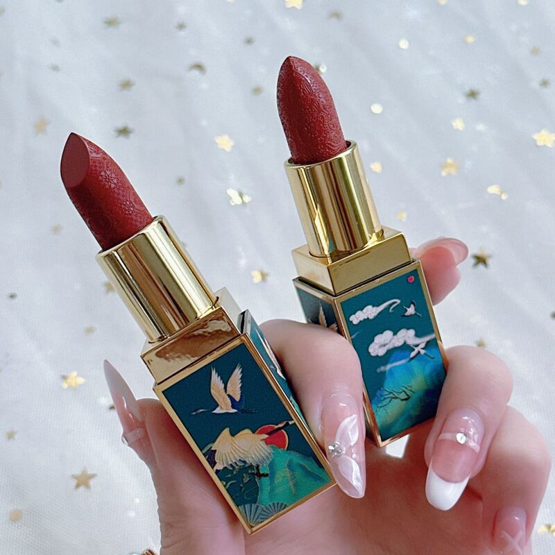 HLLR 中国風紫禁城彫刻口紅マットベルベット防水色褪せしにくい彫刻口紅リップスティックドロップシッピング|undefined