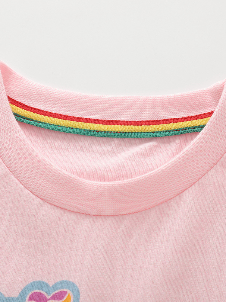 Malwee transfronterizo conjunto de niñas verano nuevo cuello redondo camiseta europea y americana pantalones de cintura elástica para niños dos piezas