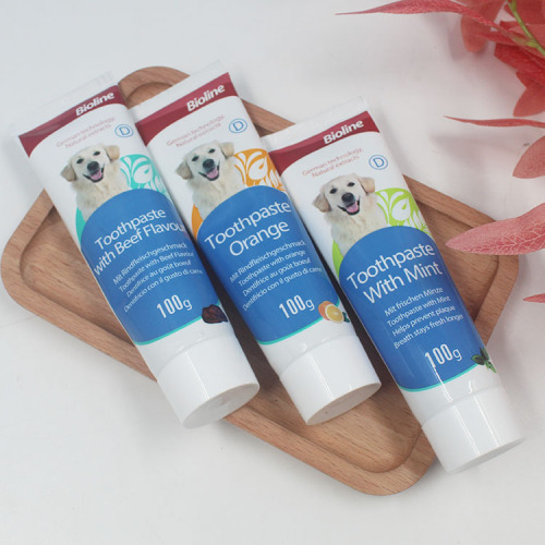 bioline pet toothpaste oral cleaning mint beef sweet orange three flavors dog brushing teeth fresh breath