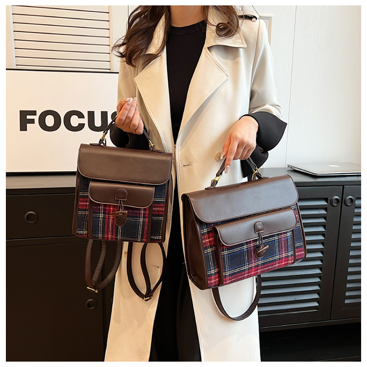 Naiste ruuduline crossbody seljakott sügis- ja talvehooajaks_voghion.com