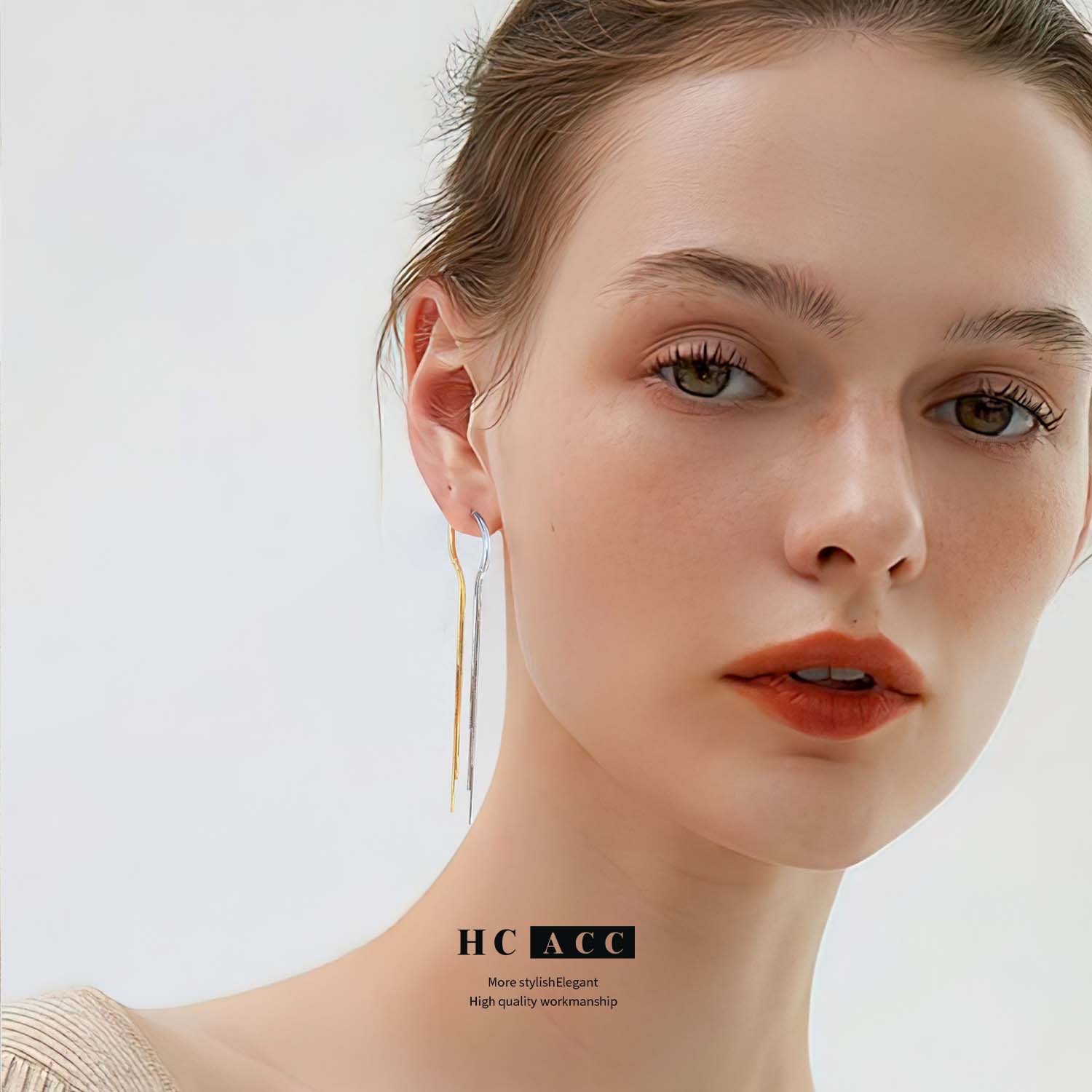 european-and-american-cross-border-long-tassel-earrings-fashion-niche-design-sense-two-color-high-end-sense-womens-atmospheric-popular-ear-jewelry
