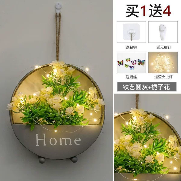 Gray pot + white gardenia LH [free lamp]