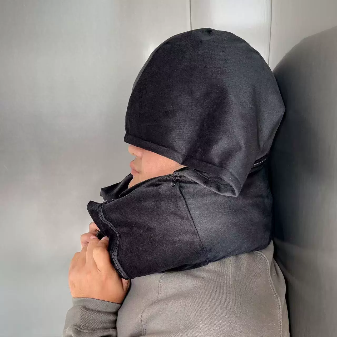 Новые заполняемые шейный подушка с капюшоном Съемная шляпа для путешествий Сумка для хранения мягкой пустой шейной наволочки для путешествий