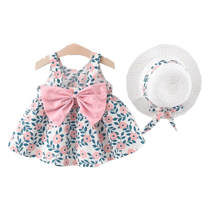 Children's Skirt Summer Export Kidsren's Clothing Skirt Summer New Girls Dress Suspender Flower Embroider Princess Skirt Woven