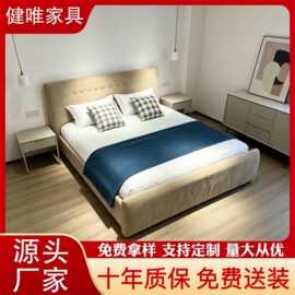 意式极简真皮主卧意大利双人床主卧大床2026新款高级轻奢家用大床