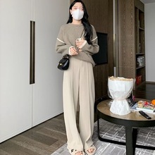 秋冬加绒窄版休闲裤女垂坠感裤子显瘦学生女裤长裤女通勤百搭高腰