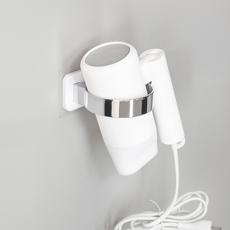 Transfronterizo dedicado secador de pelo rack baño Baño ponche libre de pared de almacenamiento adhesivo soporte de plástico rack de almacenamiento