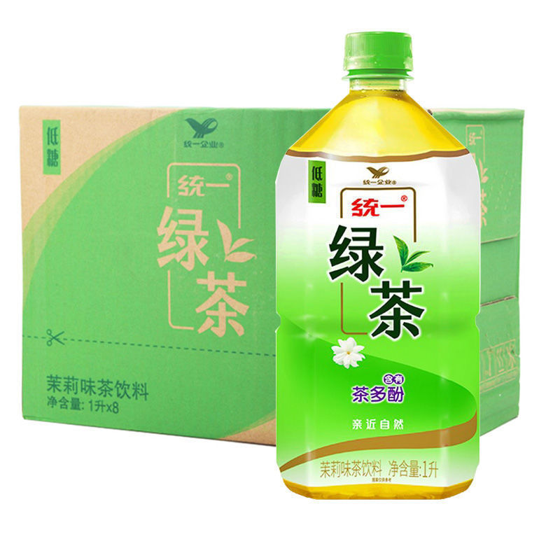 统一绿茶1000ml*4瓶8瓶装整箱低糖茉莉味饮料1升畅饮装夏日饮品-阿里巴巴