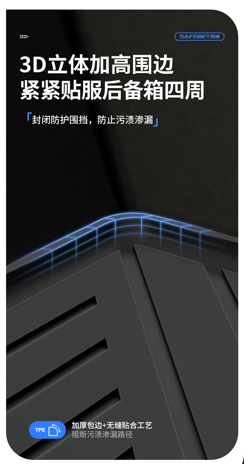 Suitable for the Xiangjie S9T Special Vehicle, All-Weather Tpe Car Trunk Mat, Car Accessories Trunk Mat