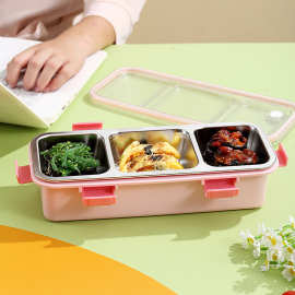 不锈钢保温饭盒专用分隔食品级分格餐盒学生上班族便当盒餐盘