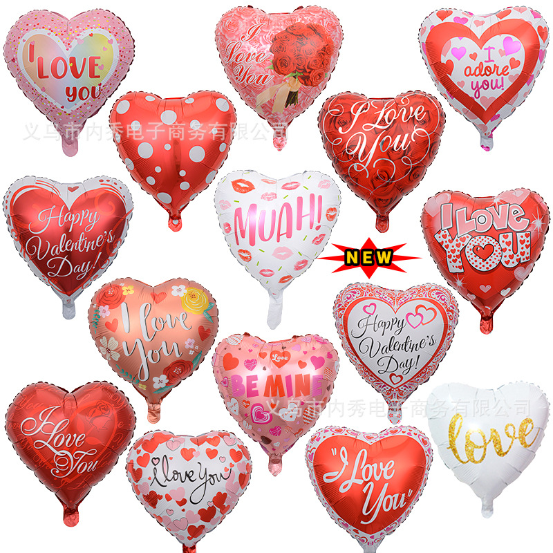 Nuevo 18 pulgadas amor globo de aluminio amor occidental Día de San Valentín boda romántica globo impreso Qixi diseño