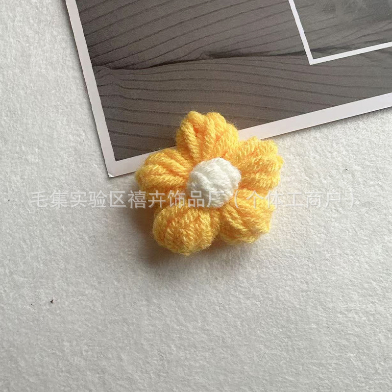 送料無料手作りかぎ針編みパフフラワーウールの花 DIY ヘアピンジュエリーアクセサリーコサージュバッグ衣類アクセサリーフラワー|undefined
