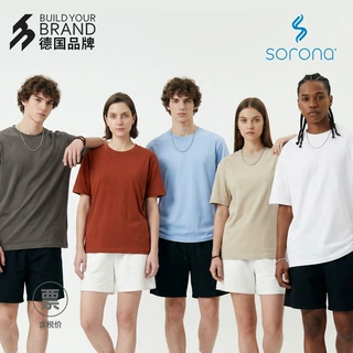 190g索罗娜短T恤印logo宽松圆领短袖工作服团体服文化衫工厂批发