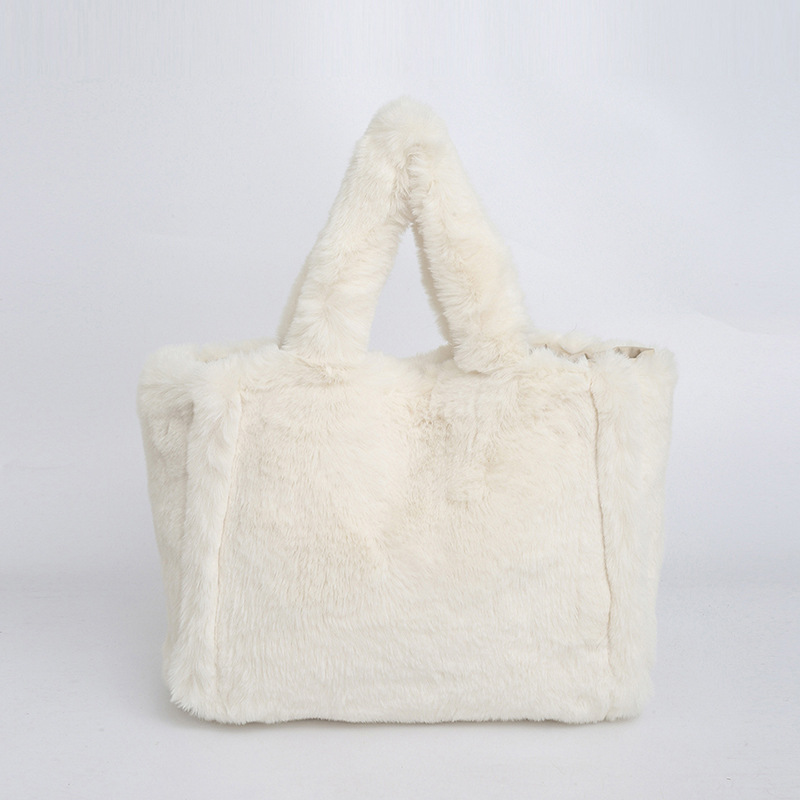 Bolsa de lana de mujeres otoño invierno bolsa de mano casual bolsa de hombro de moda bolsa de brazo de gran capacidad bolsa de mano bolsa de peluche