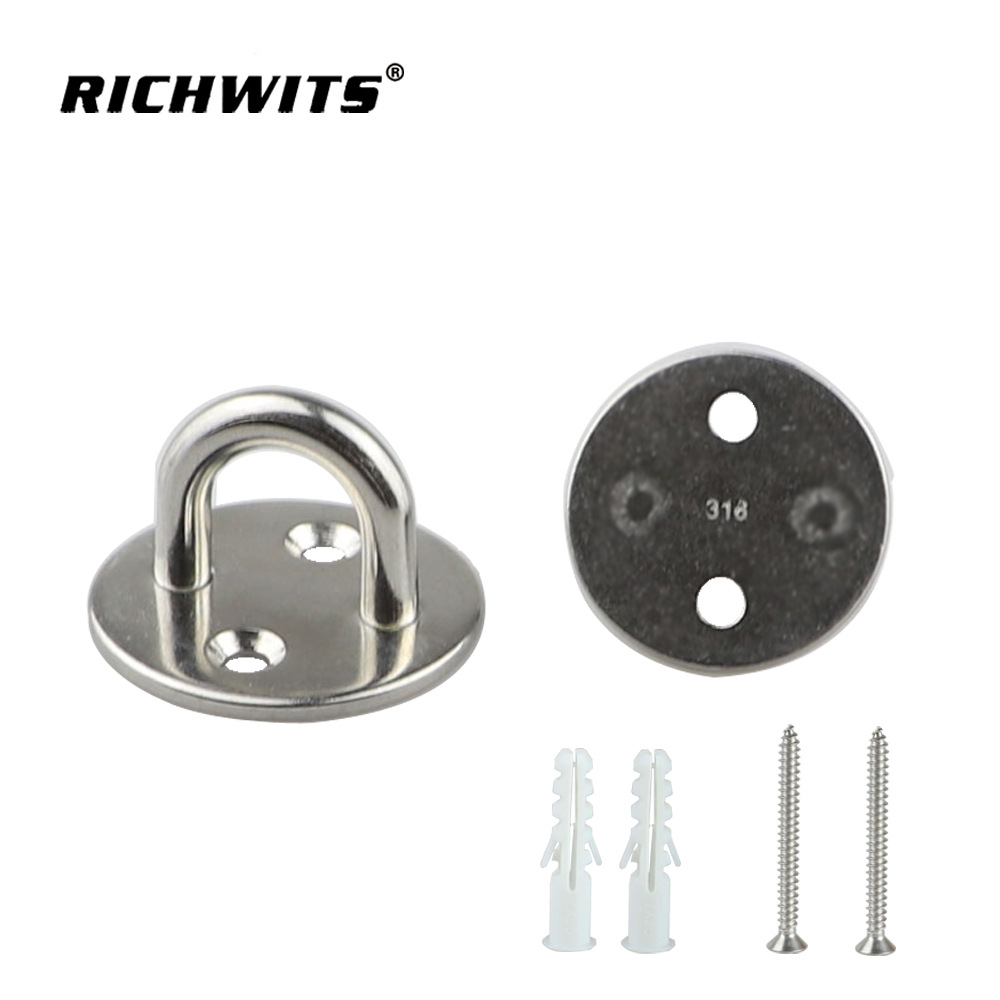 RICHWITS 스테인레스 스틸 라운드 도어 버클 보트 RV 고정 버클 놀이터 시설 고정 아이 플레이트