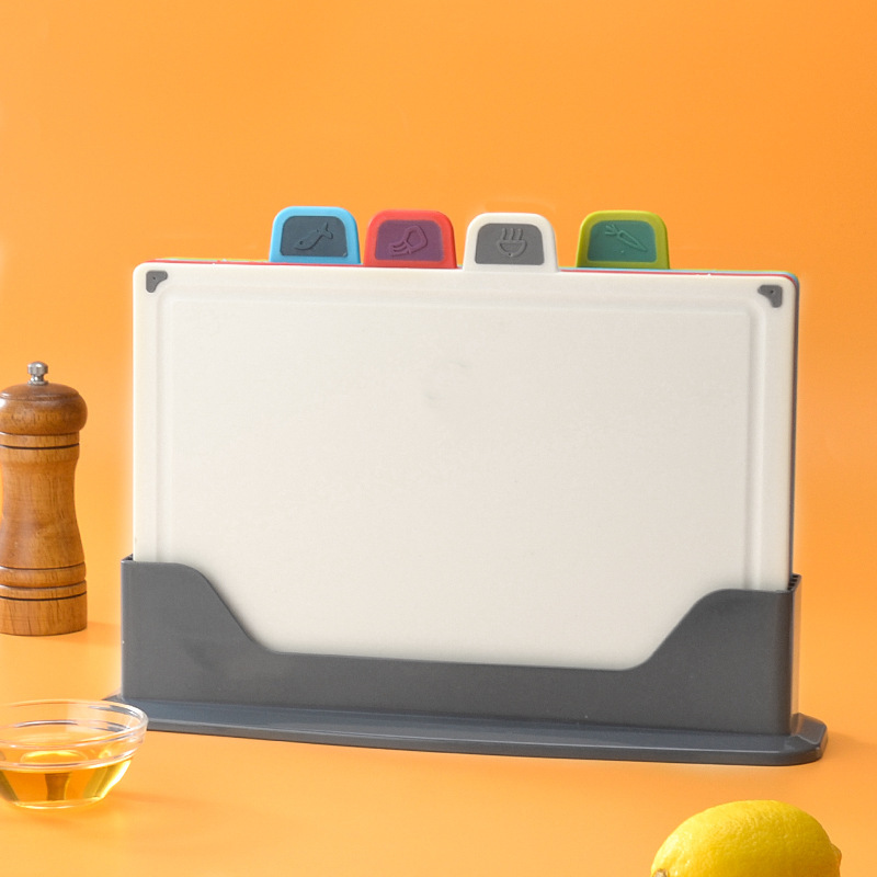 Plastic Cutting Board Chopping Board Kitchen Household Chopping Board Four-piece Food Grade Chopping Board Baby Food Supplementary Food pp Chopping Board suit