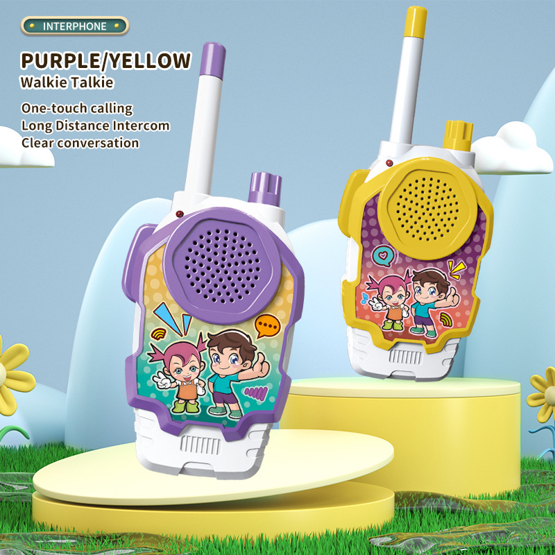 Morado y amarillo, resistente a la caída, intercomunicador HD (versión en inglés)