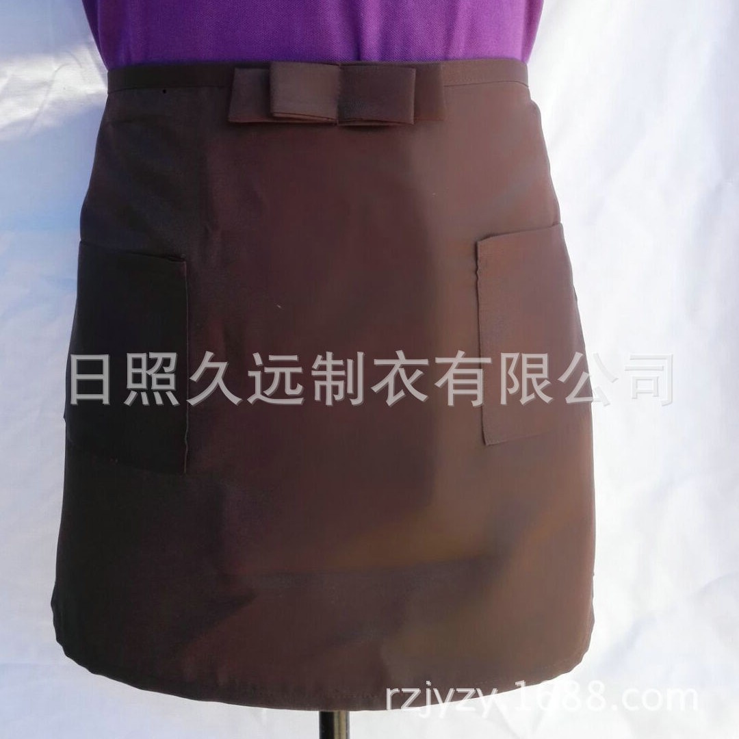 Camarero delantal medio-longitud hotel restaurante cocina Chef negro delantal camarero cintura corta mujeres